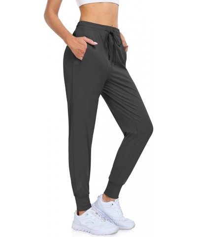 Women's Joggers Pants Drawstring Running Sweats Athletic Workout Gym Yoga Sweatpants with Pockets Dark Gray $15.75 Pants