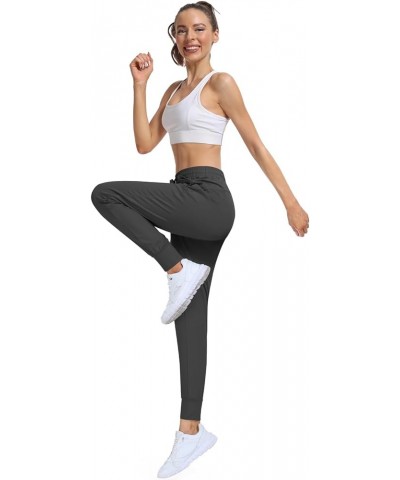 Women's Joggers Pants Drawstring Running Sweats Athletic Workout Gym Yoga Sweatpants with Pockets Dark Gray $15.75 Pants
