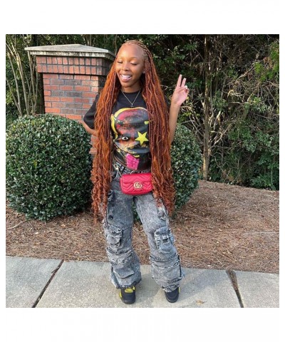 Womens High Waisted Baggy Cargo Jeans Straight Wide Leg Y2K Cargo Denim Pants with Flap Pockets Grey $27.53 Jeans