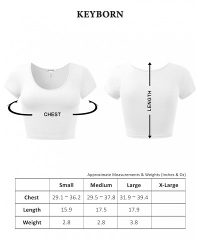 Women's Cotton Basic Scoop Neck Crop Short Sleeve Tops Taupe $9.27 T-Shirts
