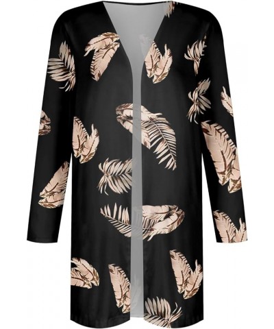2024 Spring Trendy Sweater Cardigan for Women,Ladies Casual Long Sleeve Floral Cardigan Fashion Long Length Sleeve Coat 2-bla...