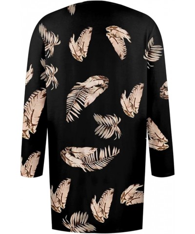 2024 Spring Trendy Sweater Cardigan for Women,Ladies Casual Long Sleeve Floral Cardigan Fashion Long Length Sleeve Coat 2-bla...