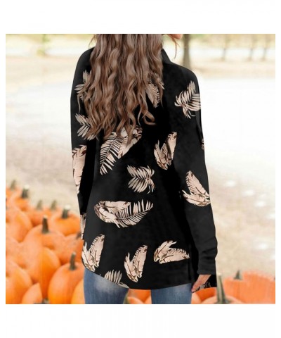 2024 Spring Trendy Sweater Cardigan for Women,Ladies Casual Long Sleeve Floral Cardigan Fashion Long Length Sleeve Coat 2-bla...