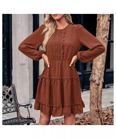 Women's Winter Clothes 2023 Solid Color Loose Straight Dress Knee Length Short Dress Homecoming Dresses 7-coffee $13.74 Dresses