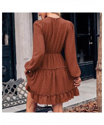 Women's Winter Clothes 2023 Solid Color Loose Straight Dress Knee Length Short Dress Homecoming Dresses 7-coffee $13.74 Dresses