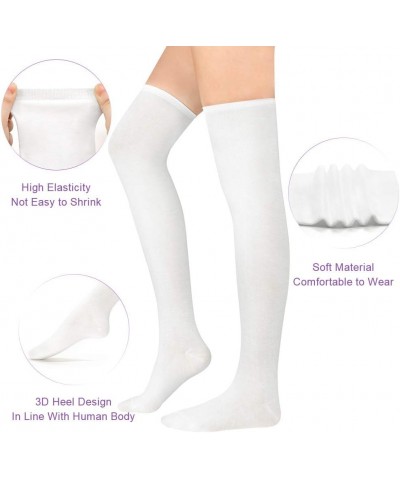 Womens Knee High Socks Long Warm Thigh High Socks for Cosplay Athletic Striped Socks High Stockings 2 Pack Black&white $7.14 ...