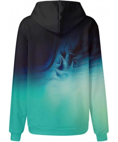 Womens Long Sleeve Tops Drawstring Pullover Tops Fall Tie Dye Light Weight Hoodies Loose Fit Business Casual Clothes F206-dar...
