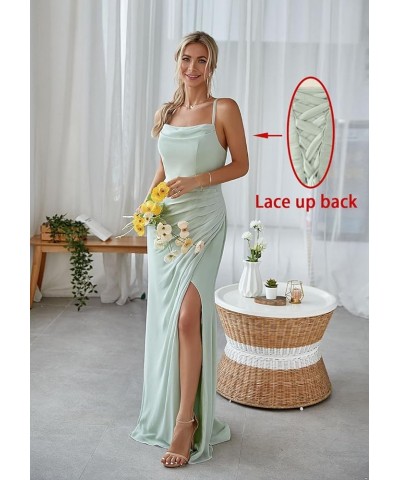 Tulle Bridesmaid Dresses for Women with Slit Spaghetti Strap Formal Evening Gown Pleated A Line Maxi Dress Green $29.00 Dresses