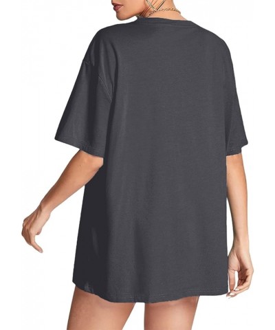 Women's Casual Crewneck Short Sleeve Oversized T Shirt Rainbow Graphic Tees Devil Gery $13.24 T-Shirts