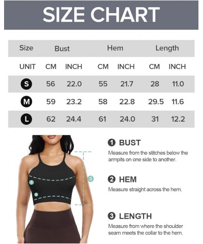 Workout Crop Tank Tops for Women Sleeveless Spaghetti Strap Ribbed Camisole Tops Seamless Racerback Bra for Yoga 3 Pack-black...