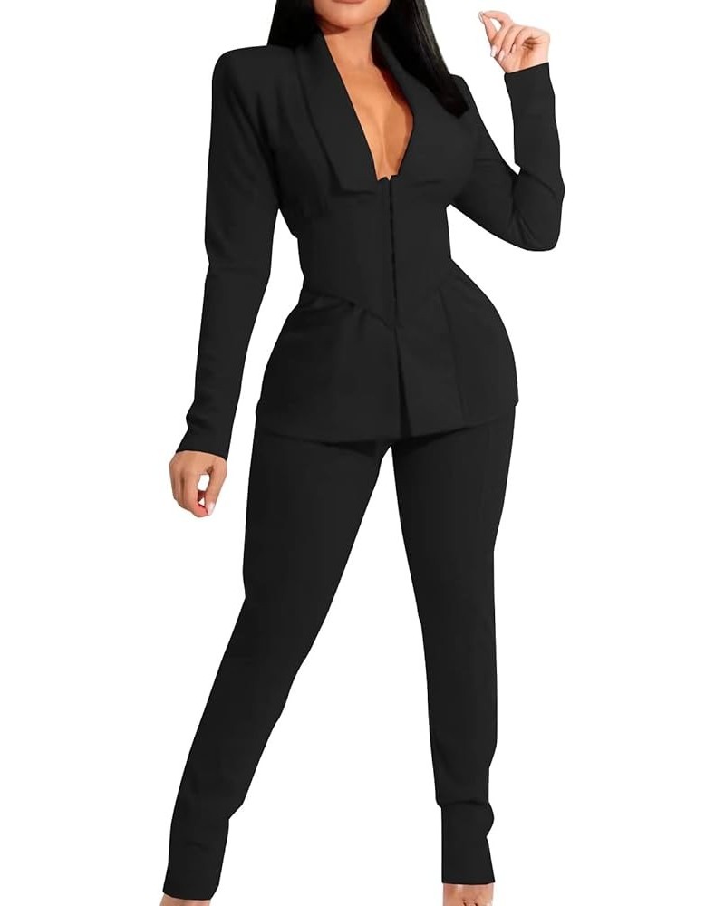 Women's Two Piece Lapels Suit Set Business Office Suit Set for Women Dressy Women's Formal Office Business Work Jacket Suit B...