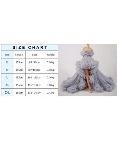 Off Shoulder Maternity Photoshoot Prom Gown Puffy Ruffles Tulle High Low Formal Evening Dresses Mint $52.24 Dresses