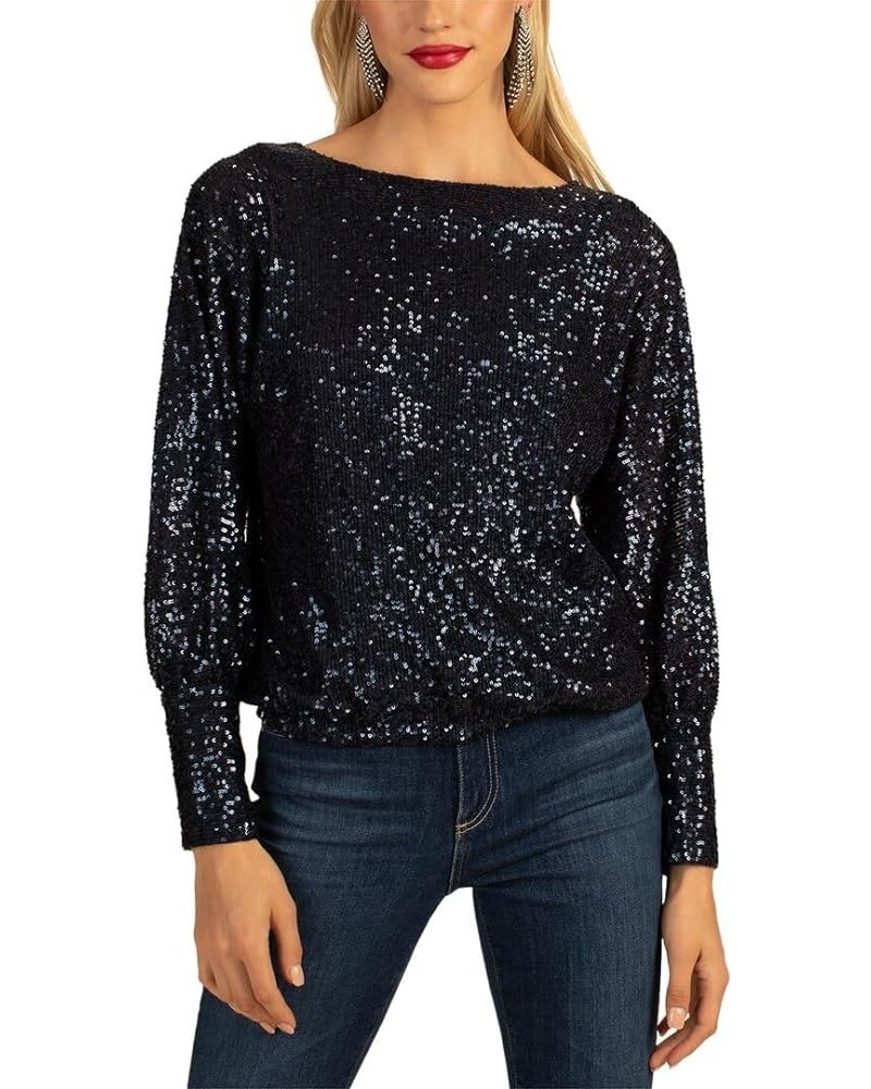 Women's Sequin Top Midnight $53.50 Blouses