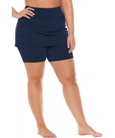 UPF 50+ Women's Shorebreak Skirted Swim Shorts - Sun Protective Navy $14.40 Swimsuits