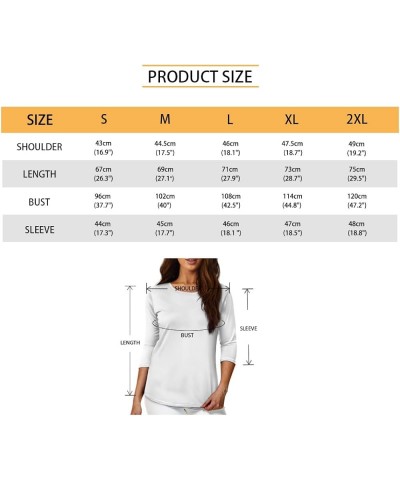 Womens Fall Blouses Tops 3/4 Sleeve Business Casual Work Shirts Crew Neck Dressy Tunic Tops Black Yellow Sunflower $13.91 Tops