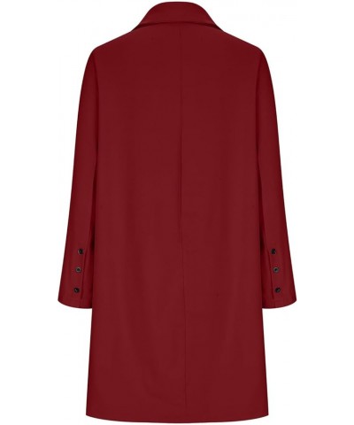 Womens Blazer Long Slim Tunic Blazer Outfits for Women Work Blazer Cardigan Basic Fall Winter Blazer 2024 Fashion Q-797 Red $...