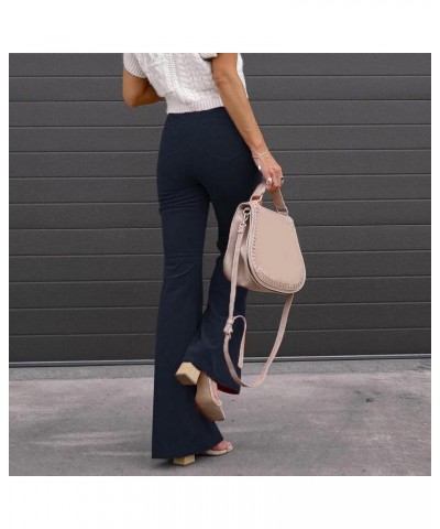 Women's Corduroy Flare Pants Winter Hight Waist Bell Bottom Trousers Casual Pants Ladies Vintage Elegant Trendy Pant A007-nav...