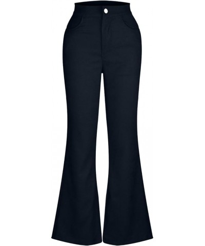 Women's Corduroy Flare Pants Winter Hight Waist Bell Bottom Trousers Casual Pants Ladies Vintage Elegant Trendy Pant A007-nav...