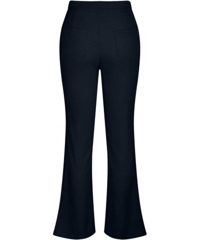 Women's Corduroy Flare Pants Winter Hight Waist Bell Bottom Trousers Casual Pants Ladies Vintage Elegant Trendy Pant A007-nav...
