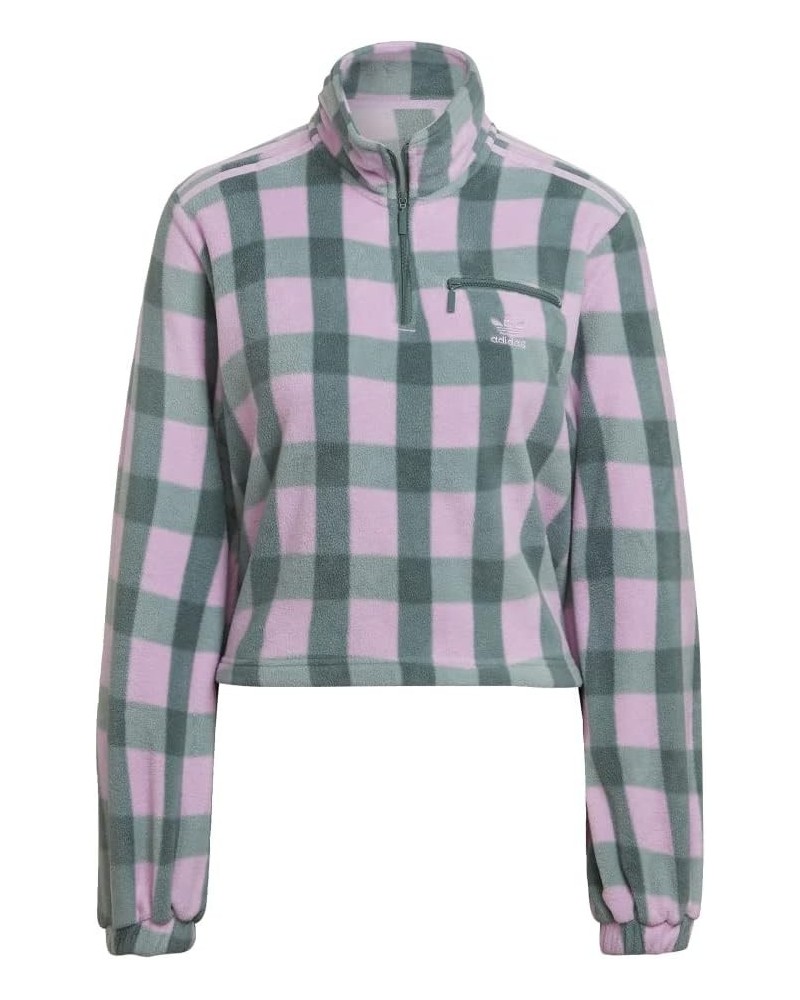 AOP Polar Fleece 1/2 Zip Clear Lilac/Emerald SM $13.60 Jackets