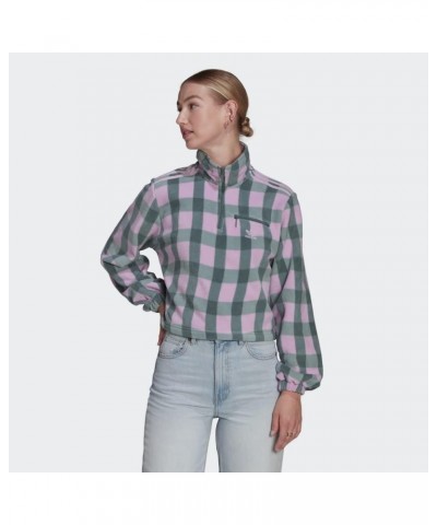 AOP Polar Fleece 1/2 Zip Clear Lilac/Emerald SM $13.60 Jackets