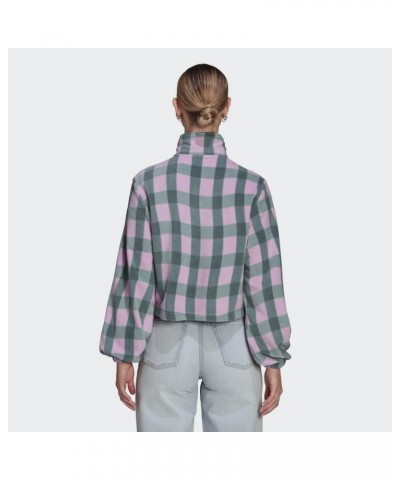 AOP Polar Fleece 1/2 Zip Clear Lilac/Emerald SM $13.60 Jackets
