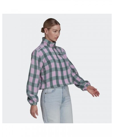 AOP Polar Fleece 1/2 Zip Clear Lilac/Emerald SM $13.60 Jackets