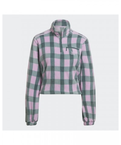 AOP Polar Fleece 1/2 Zip Clear Lilac/Emerald SM $13.60 Jackets