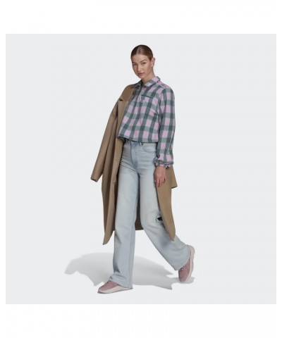 AOP Polar Fleece 1/2 Zip Clear Lilac/Emerald SM $13.60 Jackets