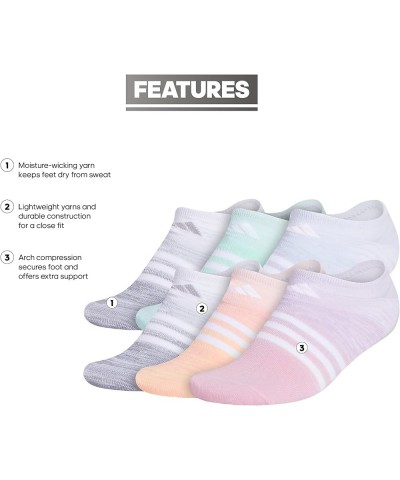 Women's Superlite No Show Socks (6-Pair) White/Purple Tint/Bliss Pop $17.02 Others