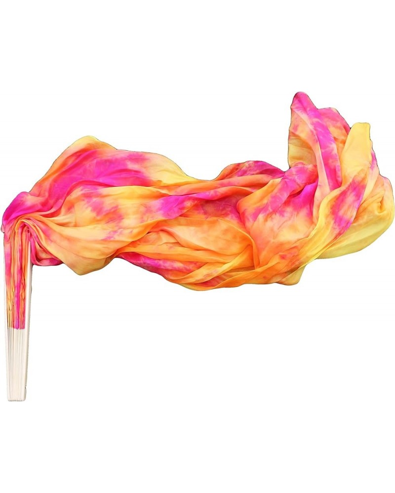 43"(110 cm) Youth Worship Praise Fan Flag Streamers, Belly Dance Silk Fan Veil, Set of 2 Sakura $18.14 Others
