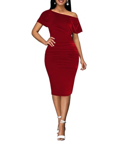 Church Dresses for Women Bodycon Vintage Wrap Work Business Midi Pencil Dress 237red $16.81 Dresses