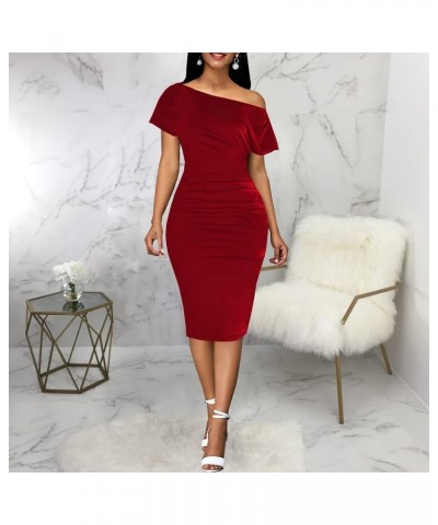 Church Dresses for Women Bodycon Vintage Wrap Work Business Midi Pencil Dress 237red $16.81 Dresses