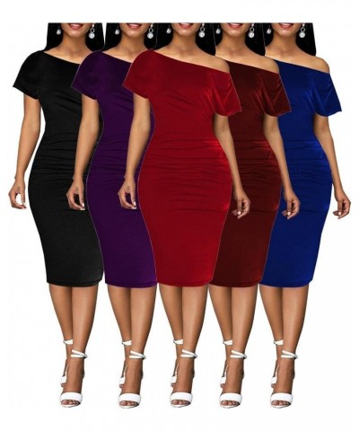 Church Dresses for Women Bodycon Vintage Wrap Work Business Midi Pencil Dress 237red $16.81 Dresses