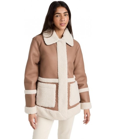 Women's Snap Front Coat Mink/Beige $40.82 Jackets