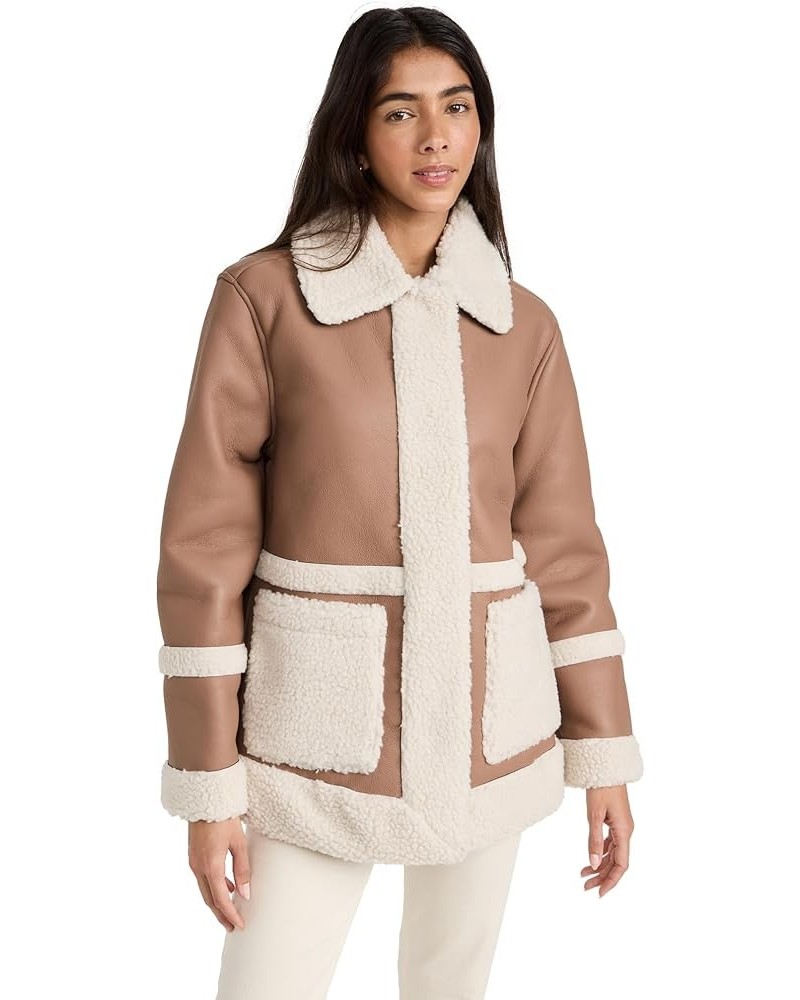 Women's Snap Front Coat Mink/Beige $40.82 Jackets
