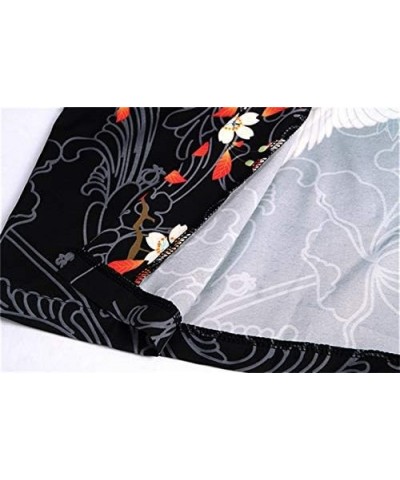 Womens Lightweight Cardigan Loose fit Dragon or Crane Japanese Kimono Cover up Black12934 $14.49 Sweaters