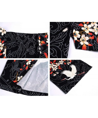 Womens Lightweight Cardigan Loose fit Dragon or Crane Japanese Kimono Cover up Black12934 $14.49 Sweaters