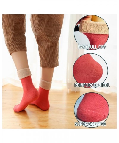VoJoPi 5 Pairs Warm Wool Socks for Women, Size 5-10, Thick Winter Thermal Boot Socks Crew Length H-purple/Blue/Rose/Black/Whi...