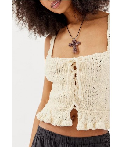 Women Sleeveless Knit Vest Button Down Crochet Sweater Tank Top B2 White $10.93 Sweaters
