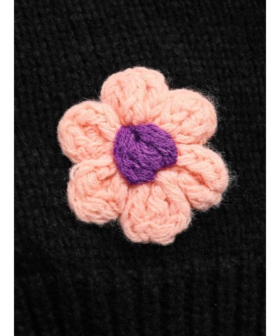 Womens Cardigan Floral Cardigan Button Cardigan Sweaters for Women V-Neck Button Flower Cardigan Black $23.39 Sweaters