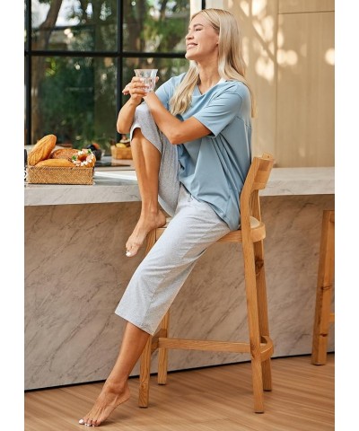 Women's Capris Pants Cotton Yoga Capri Casual Lounge Pants Wide Leg Workout Sweatpants with Pockets 20 Gray $16.11 Activewear