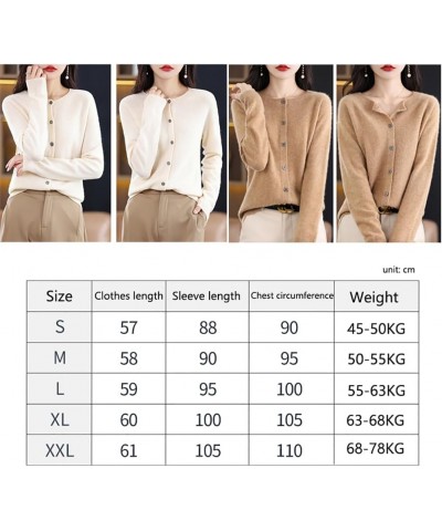 Cashmere Cardigan Sweaters for Women, 100% Pure Cashmere Button Front Long Sleeve Crewneck Knit Elastic Sweater Algae Blue $2...