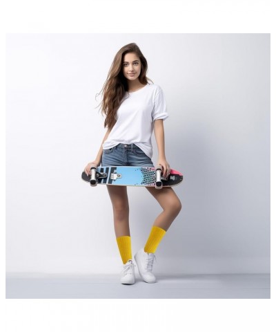 6 Pairs Comfortable Casual Cotton Socks for Women, Girls and Students (fit women girls shoe size 5-10) Yellow $10.94 Activewear