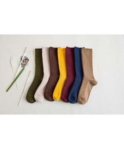 6 Pairs Comfortable Casual Cotton Socks for Women, Girls and Students (fit women girls shoe size 5-10) Yellow $10.94 Activewear
