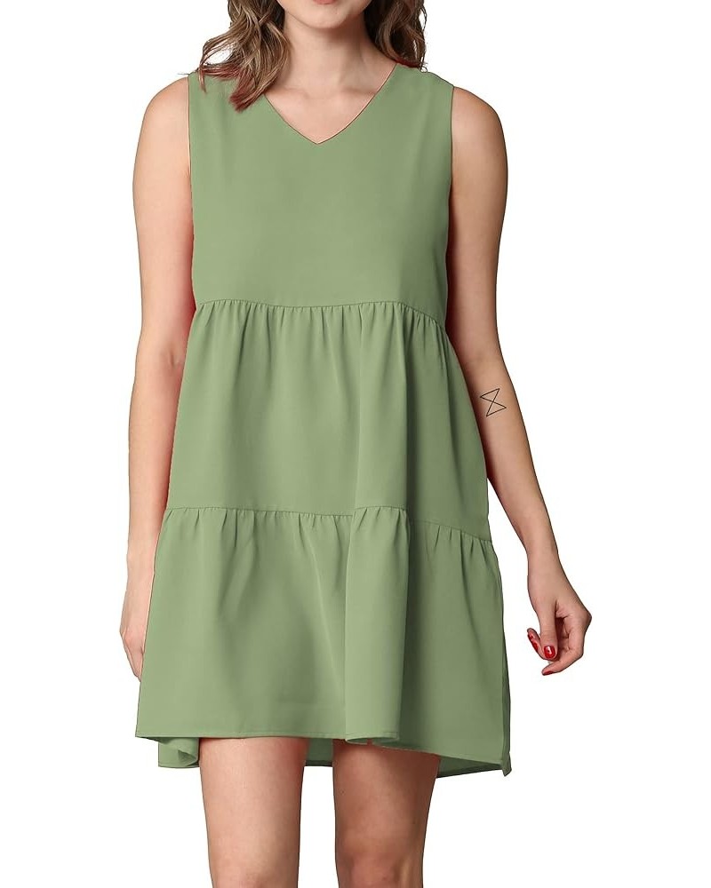 Women's Summer Tunic Dress V Neck Casual Loose Flowy Swing Shift Dress Wdr2357_sage $10.57 Dresses