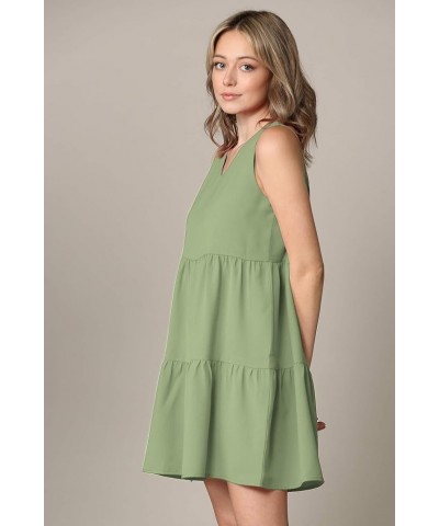 Women's Summer Tunic Dress V Neck Casual Loose Flowy Swing Shift Dress Wdr2357_sage $10.57 Dresses