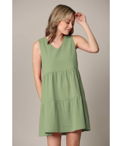 Women's Summer Tunic Dress V Neck Casual Loose Flowy Swing Shift Dress Wdr2357_sage $10.57 Dresses