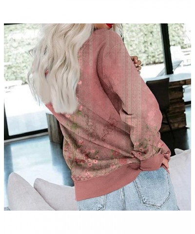Womens Long Sleeve Sweatshirt Casual Crewneck Cute Loose Soft Pullover Tops Fall Fashion Lightweight Sweatshirt C Wine $10.12...