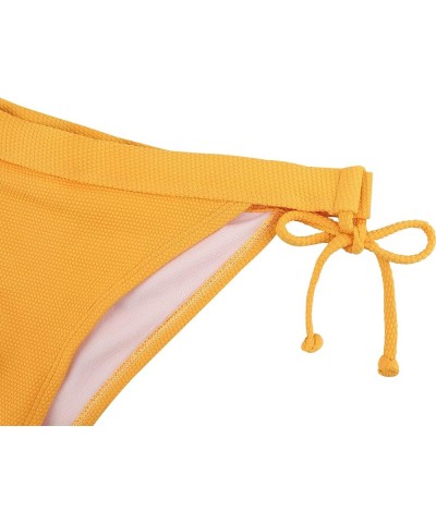 Women's Scoop Neck Bikini Swimsuit Push Up Padded Low Rise Swimsuit Two Piece Bathing Suit Yellow $18.87 Swimsuits